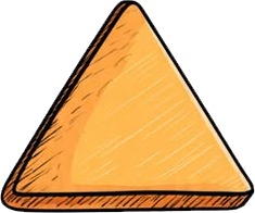 a triangle with a piece of cheese on top.jpg